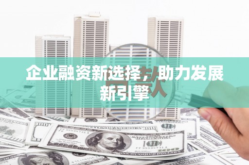 南市企业融资新选择，助力发展新引擎
