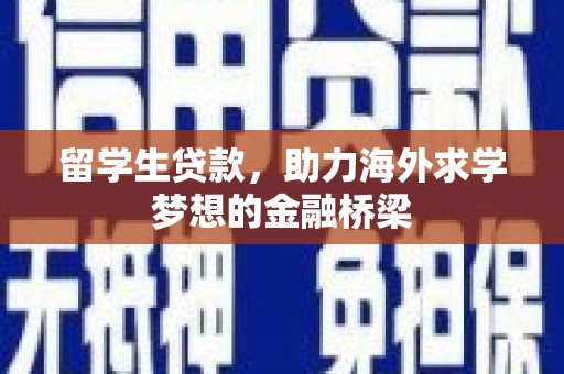 南市留学生贷款，助力海外求学梦想的金融桥梁