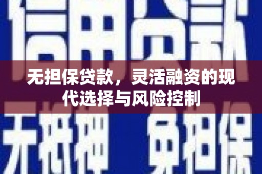 南市无担保贷款，灵活融资的现代选择与风险控制
