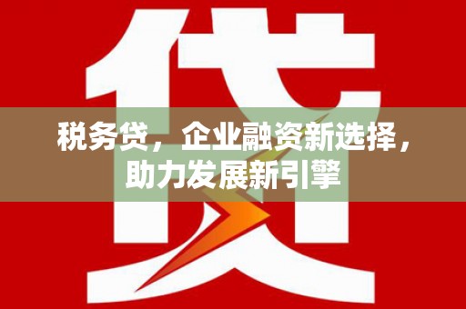 南市税务贷，企业融资新选择，助力发展新引擎