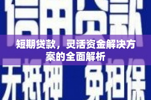 南市短期贷款，灵活资金解决方案的全面解析
