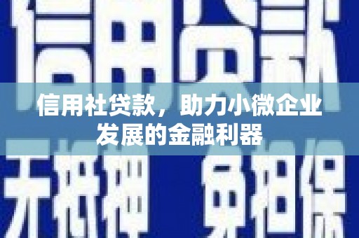 南市信用社贷款，助力小微企业发展的金融利器