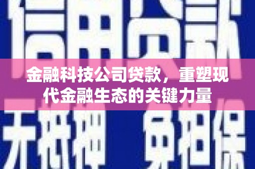 南市金融科技公司贷款，重塑现代金融生态的关键力量