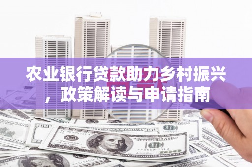 南市农业银行贷款助力乡村振兴，政策解读与申请指南